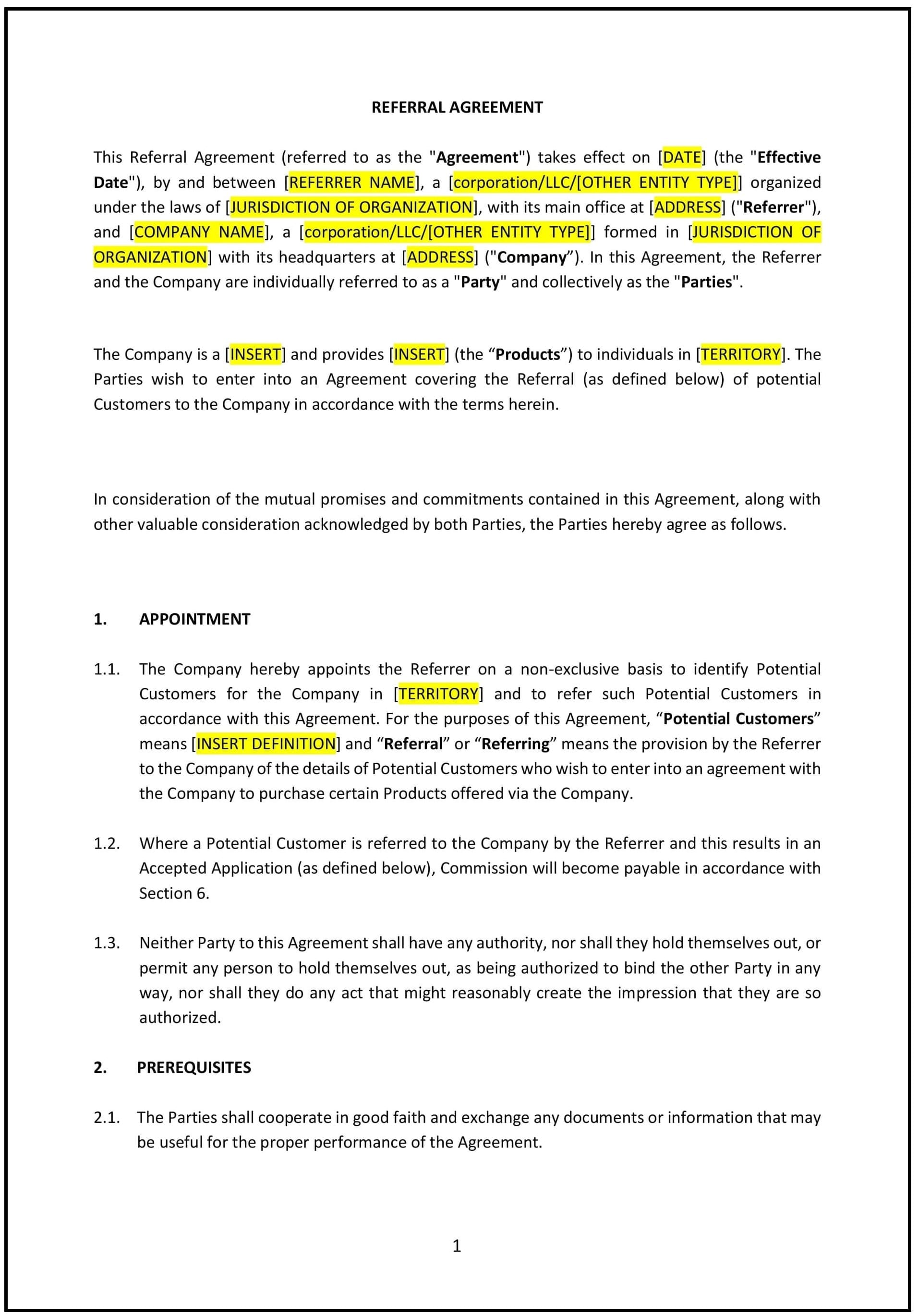 Referral-Agreement--Arkansas--1-1