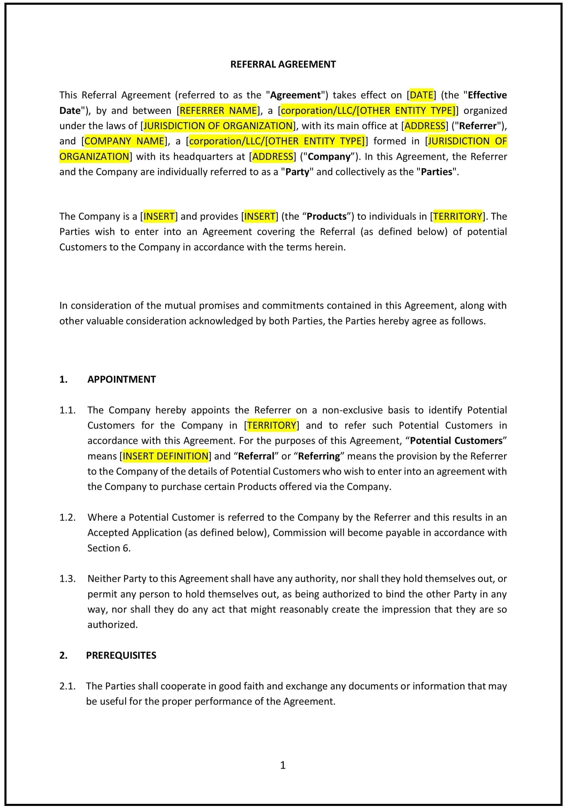 Referral-Agreement--Vermont--1-1