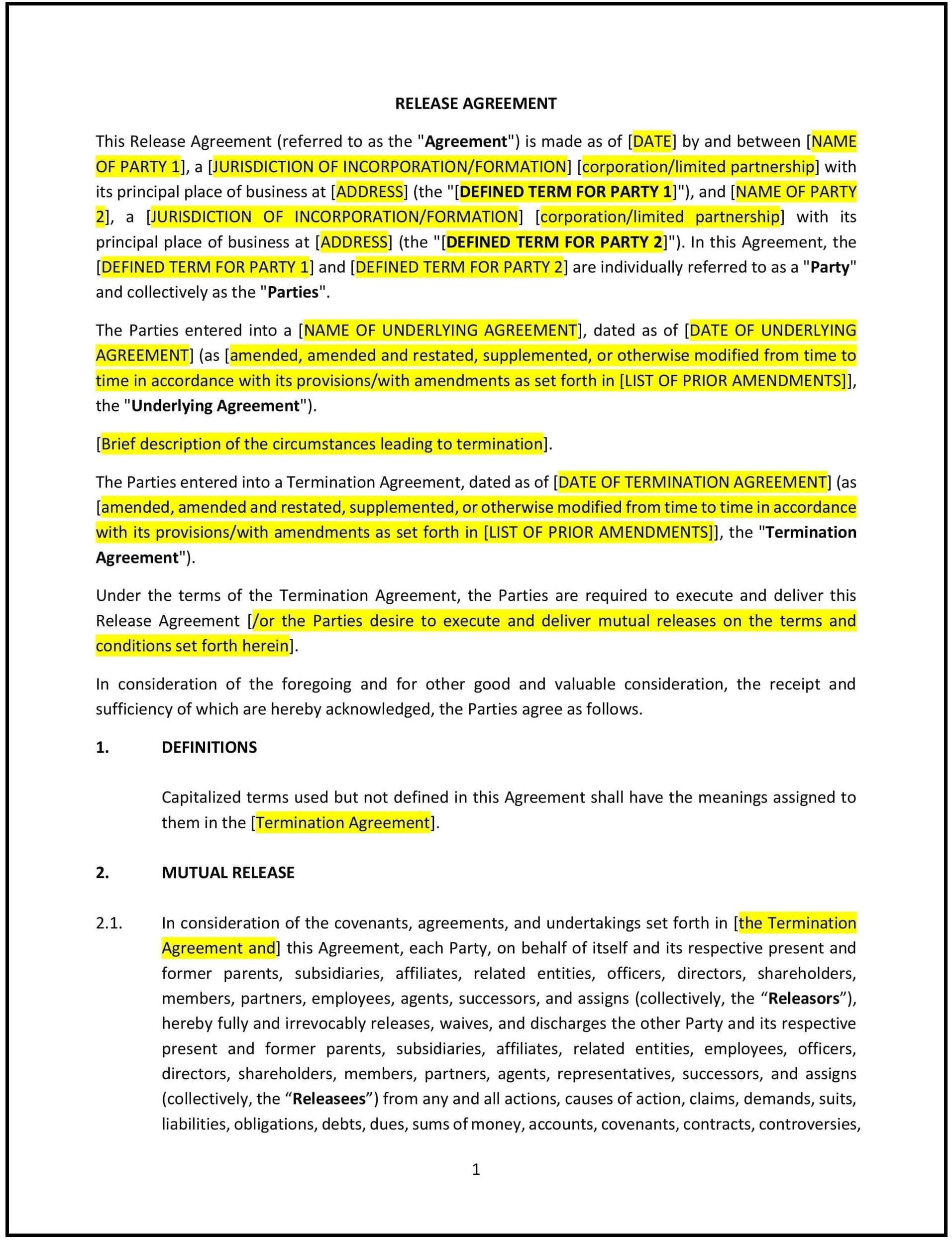 Release-Agreement--Mutual---South-Carolina--1-1