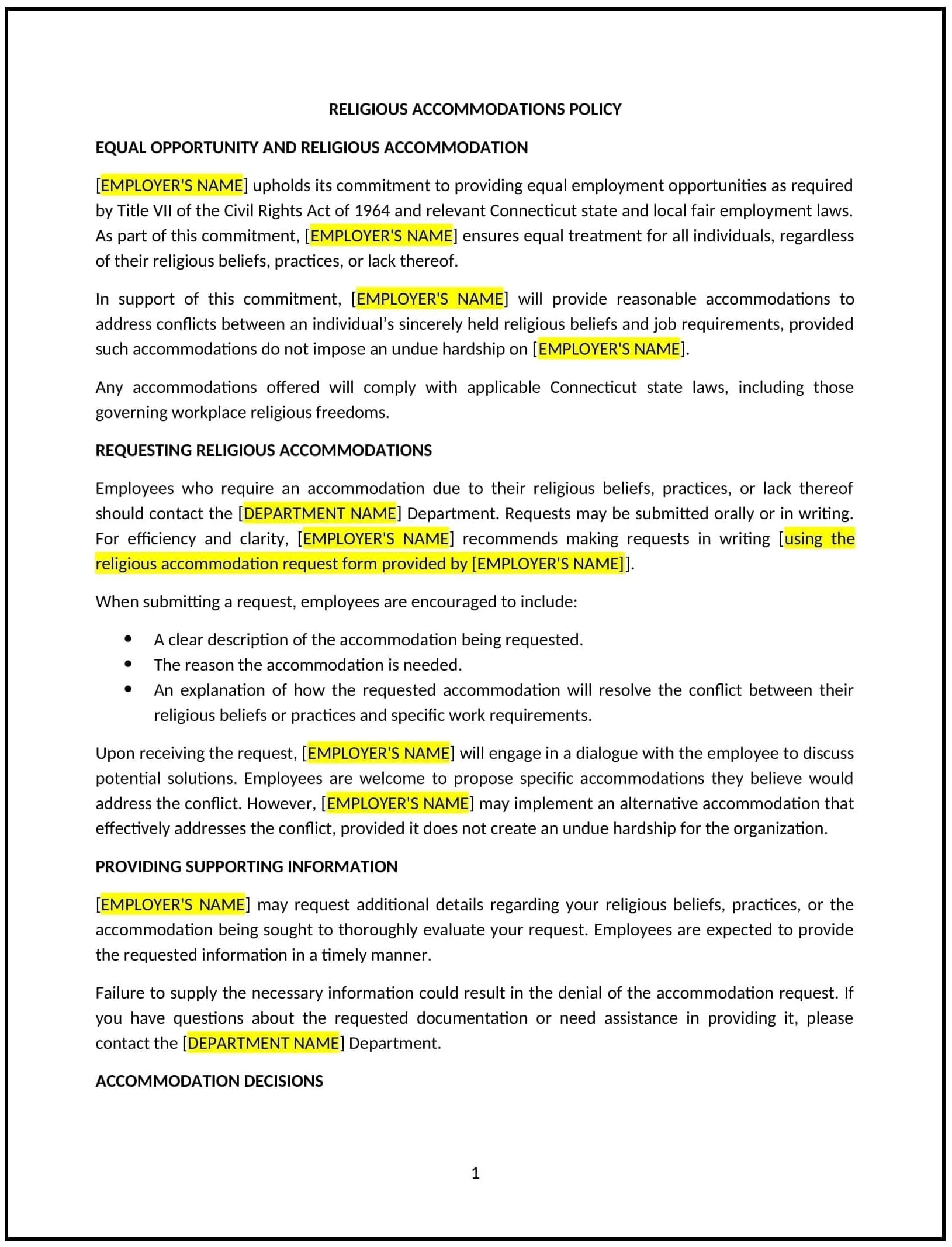 Religious-Accommodations-Policy--Connecticut--1-1-1