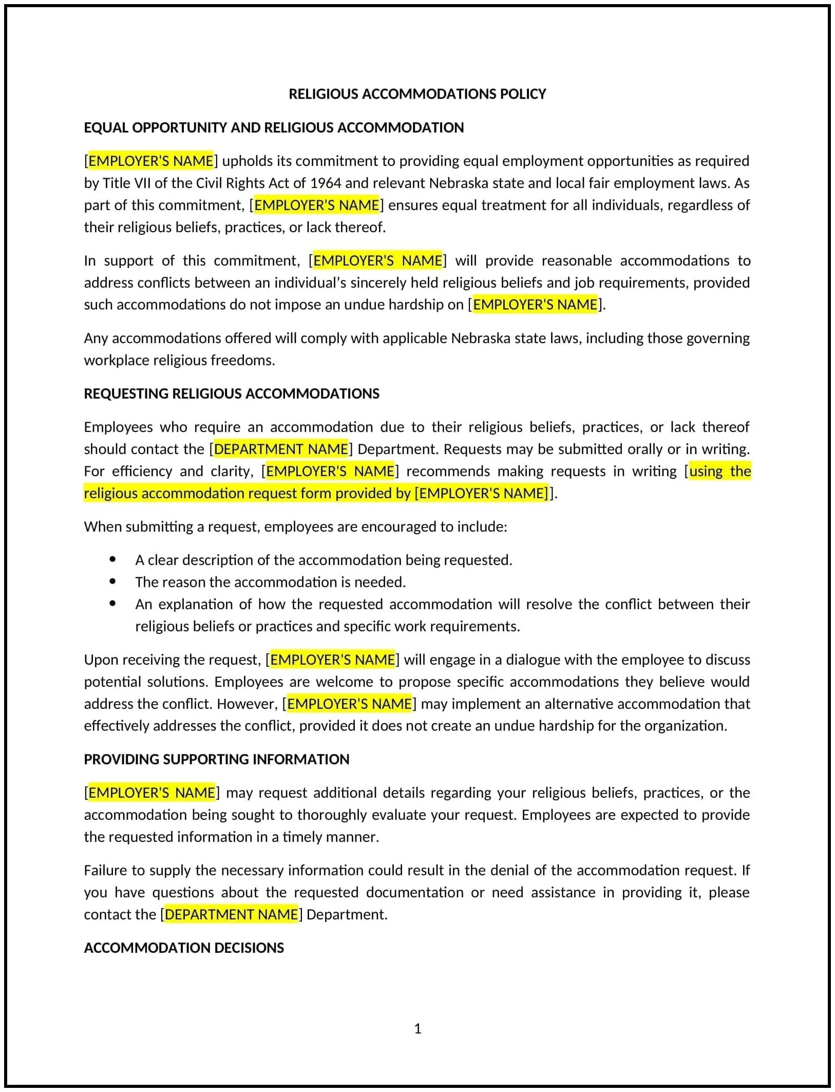 Religious-Accommodations-Policy--Nebraska--1-1-1