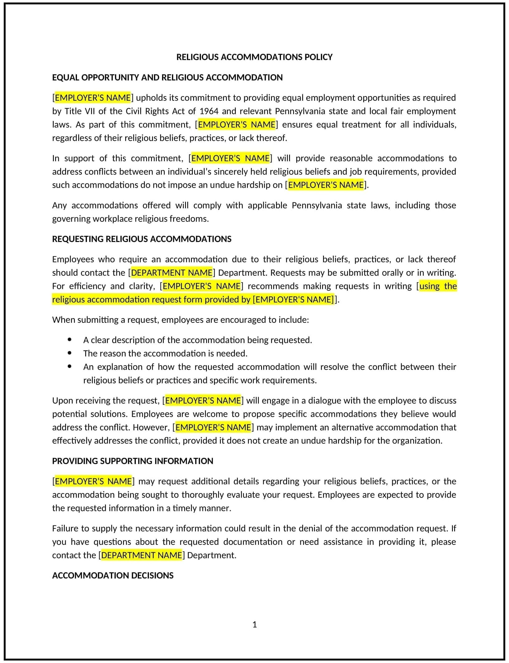 Religious-Accommodations-Policy--Pennsylvania--1-1-1
