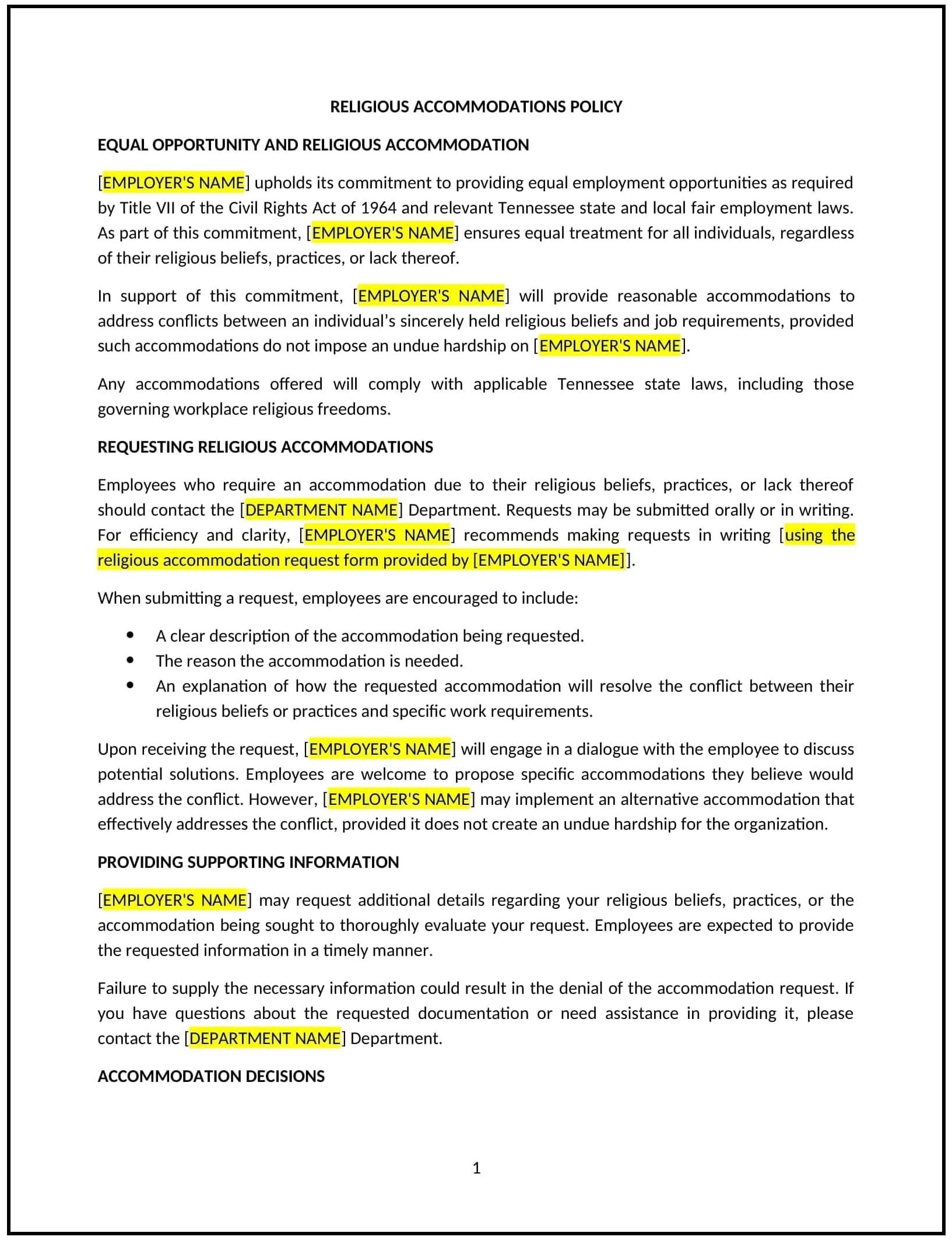 Religious-Accommodations-Policy--Tennessee--1-1-1