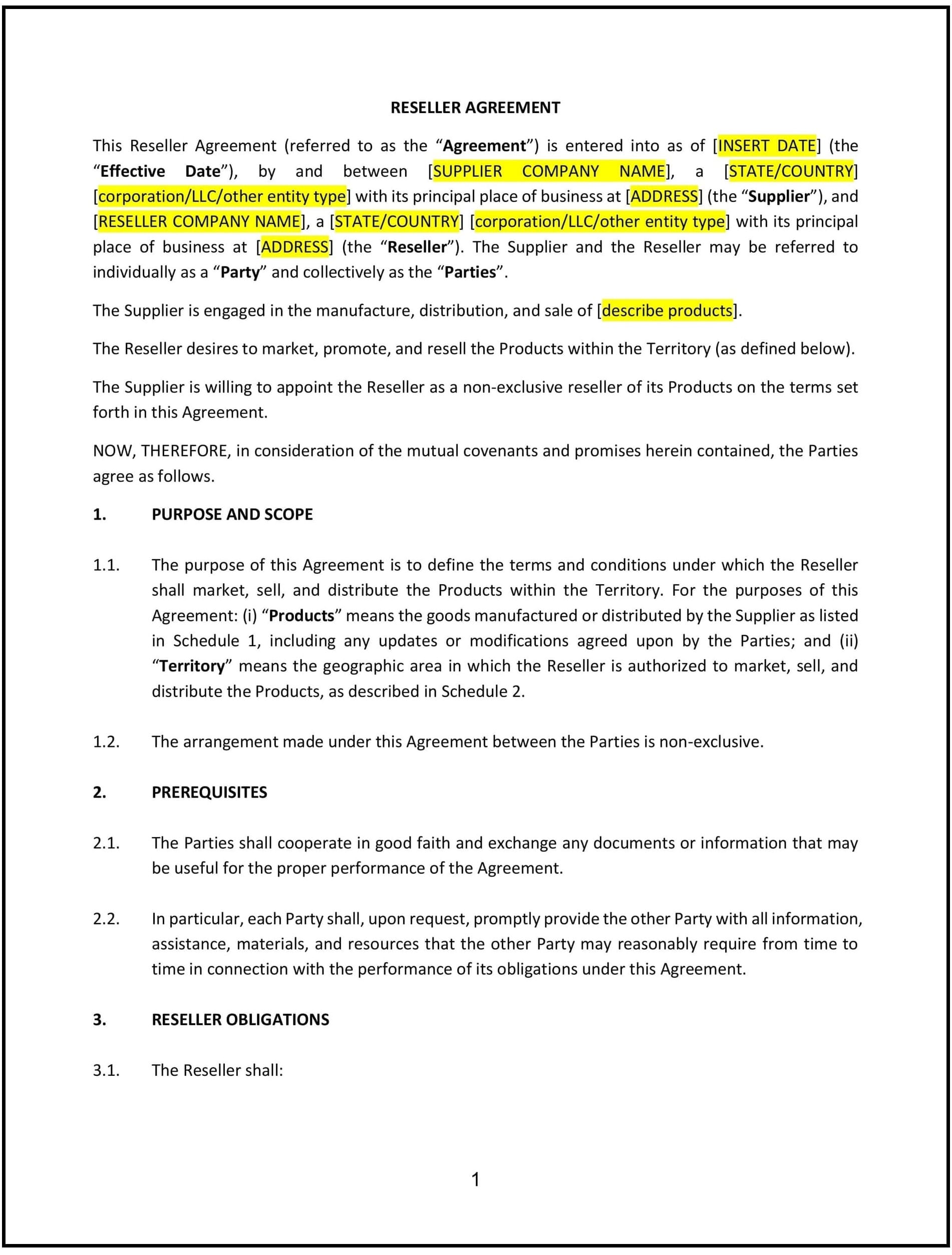 Reseller-Agreement--Arkansas--1-1