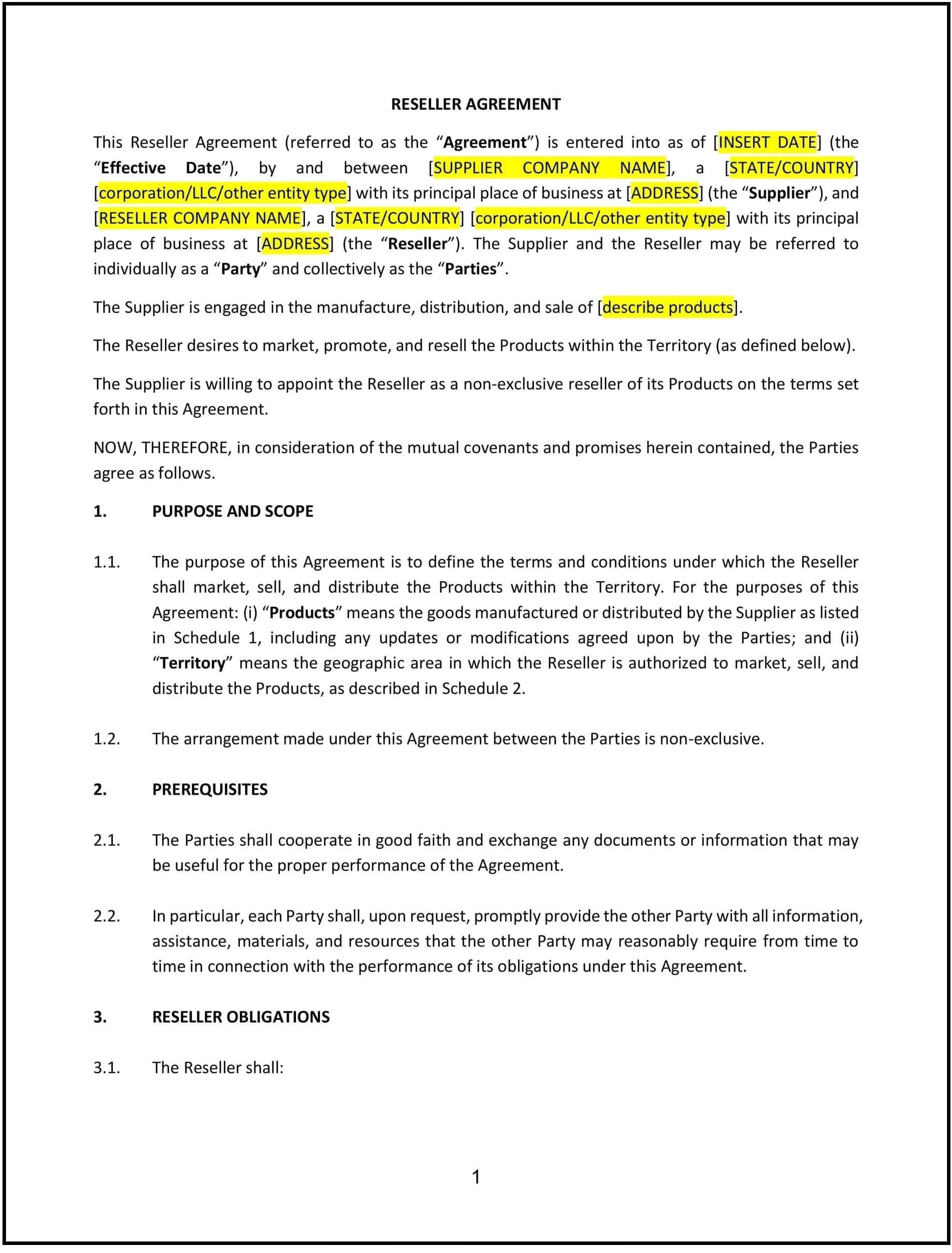 Reseller-Agreement--Kentucky--1-1-1