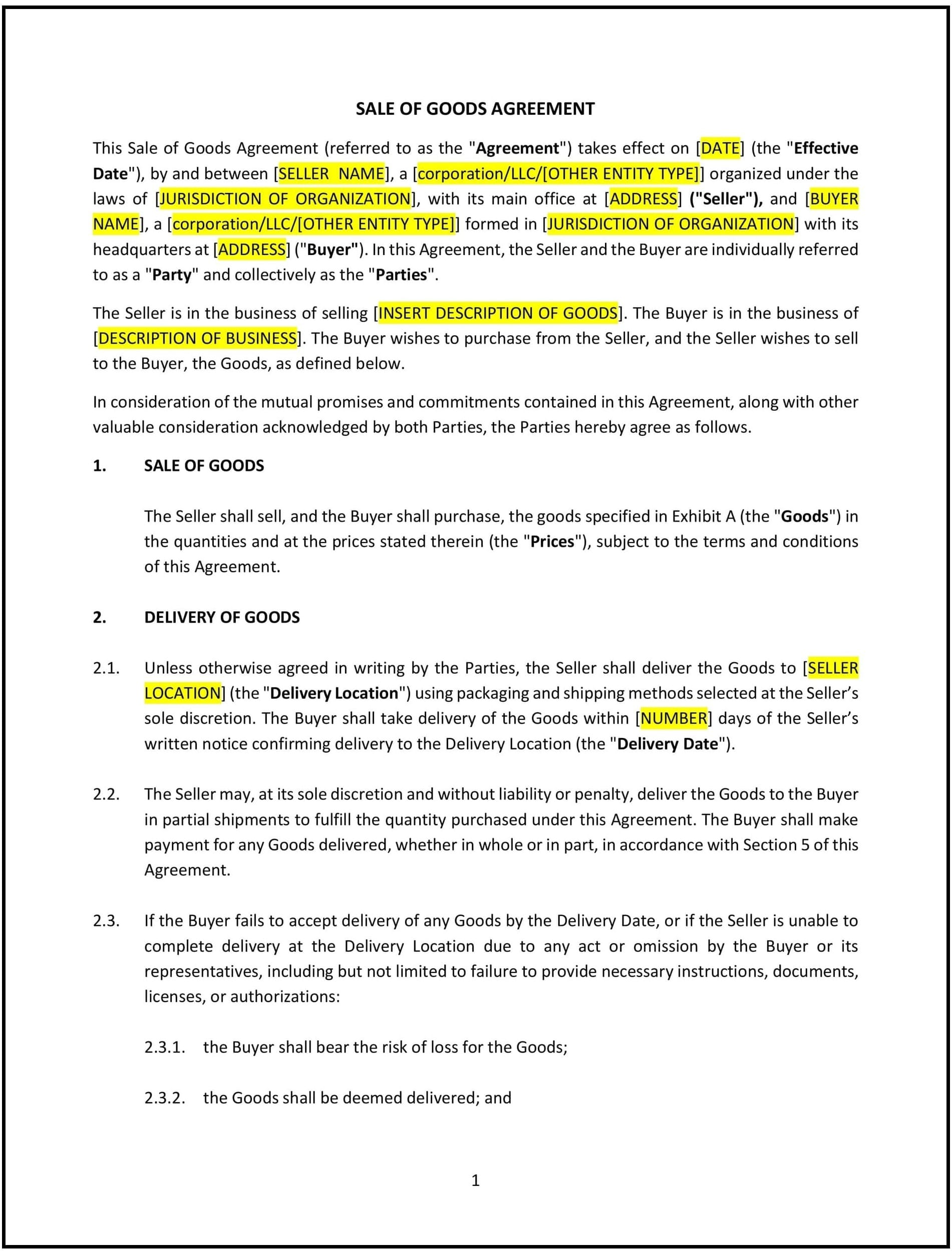 Sale-of-Goods-Agreement--Pro-Seller---Oregon--1-1