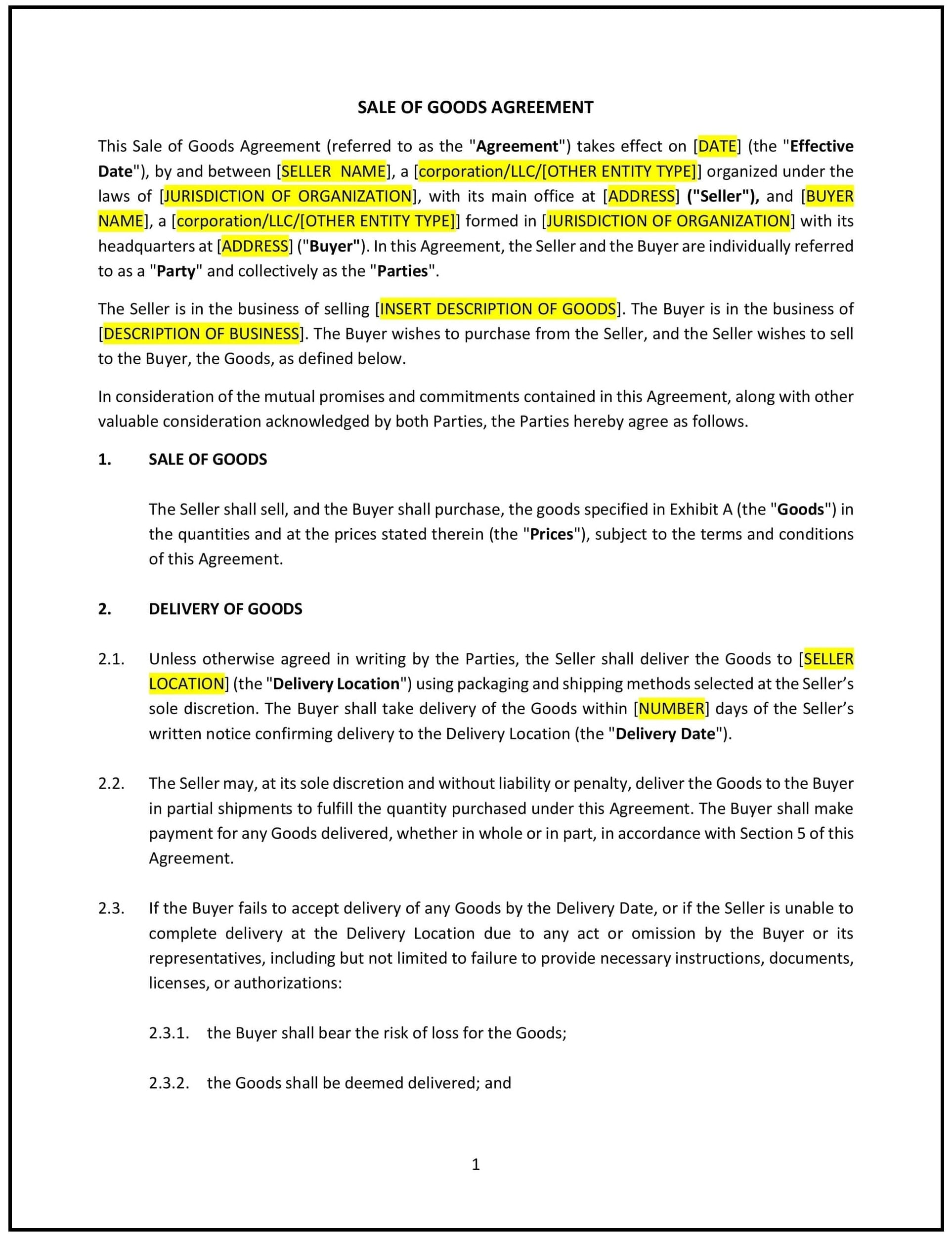 Sale-of-Goods-Agreement--Pro-Seller---Virginia--1-1