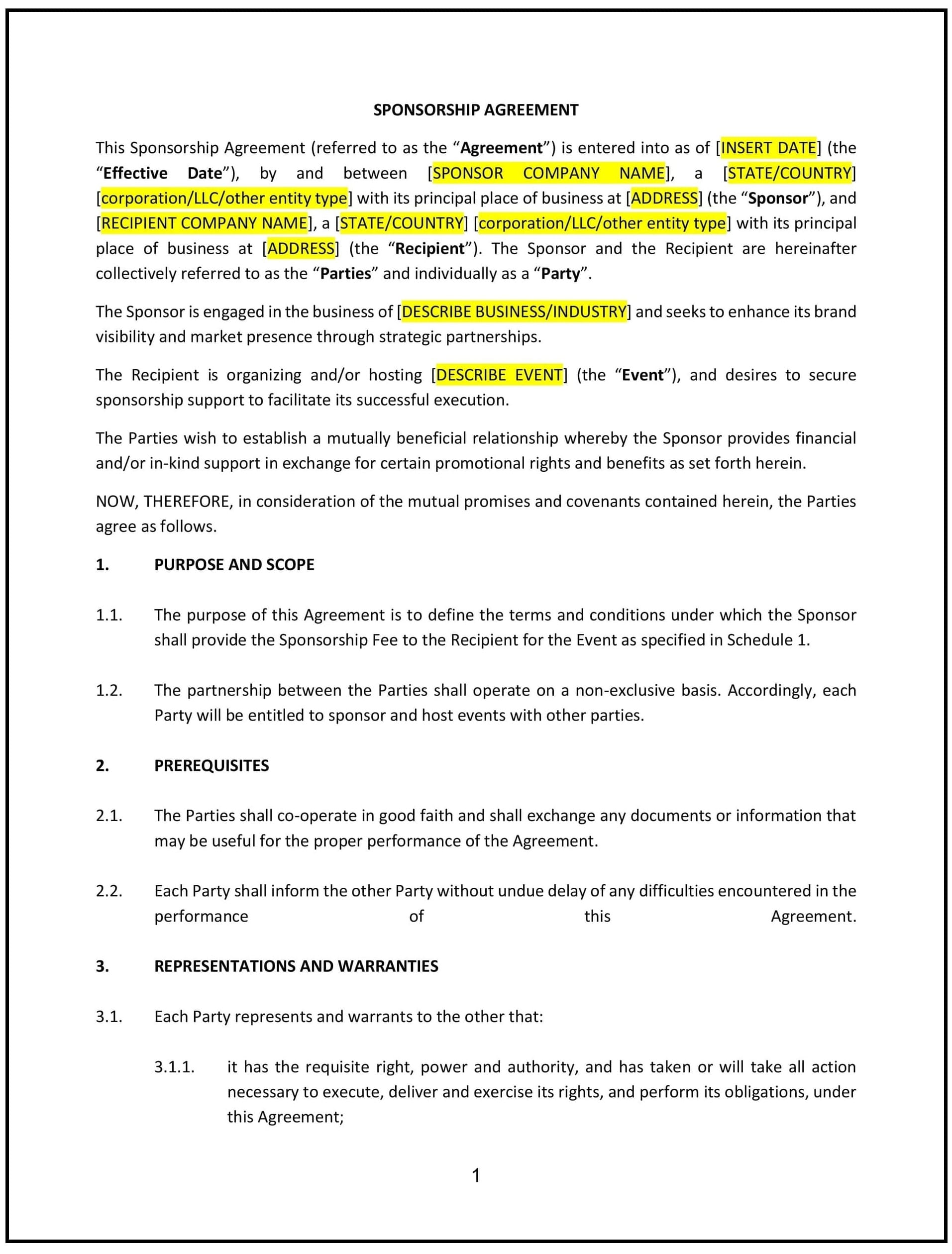 Sponsorship-Agreement--Arizona--1-1