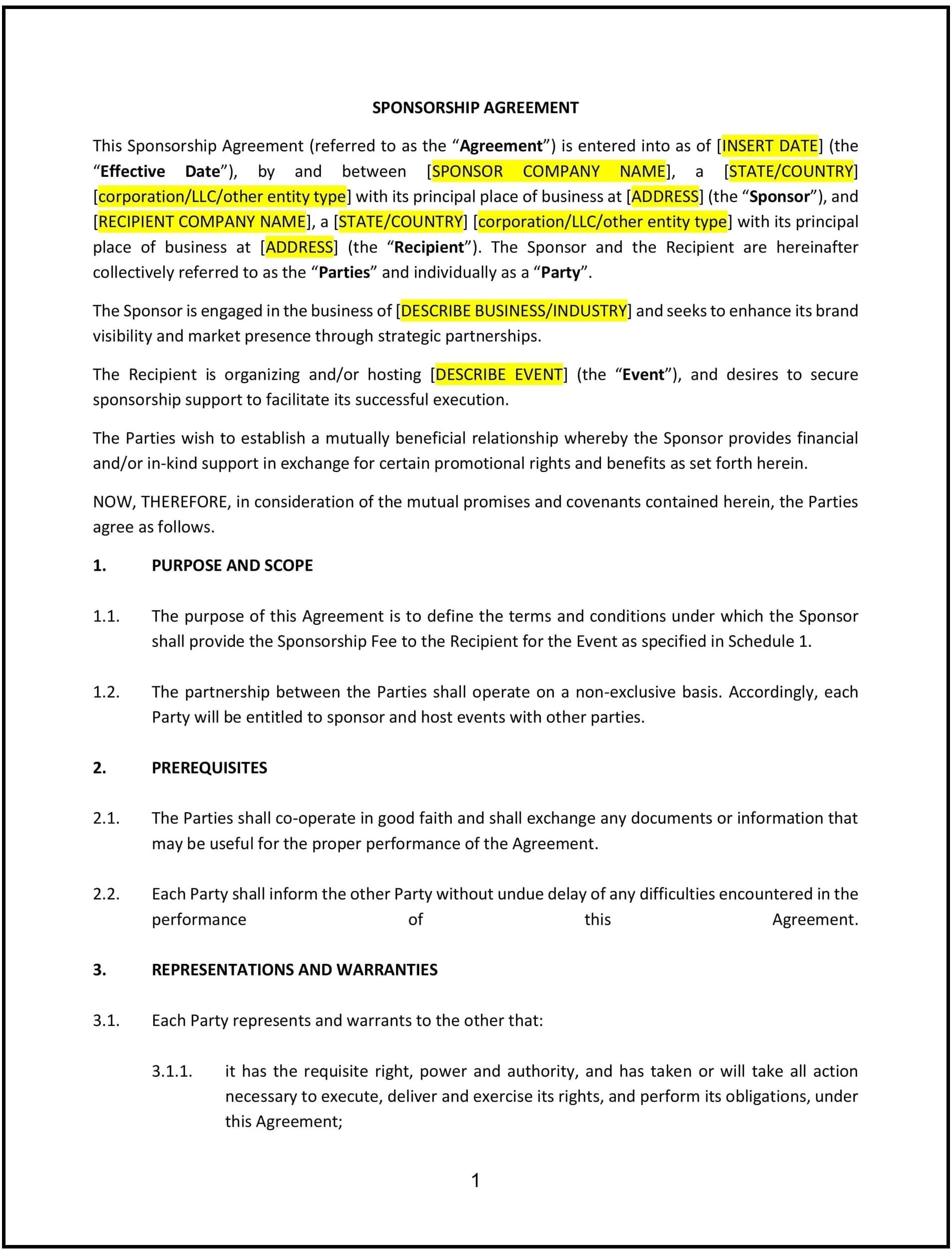 Sponsorship-Agreement--Delaware--1-1