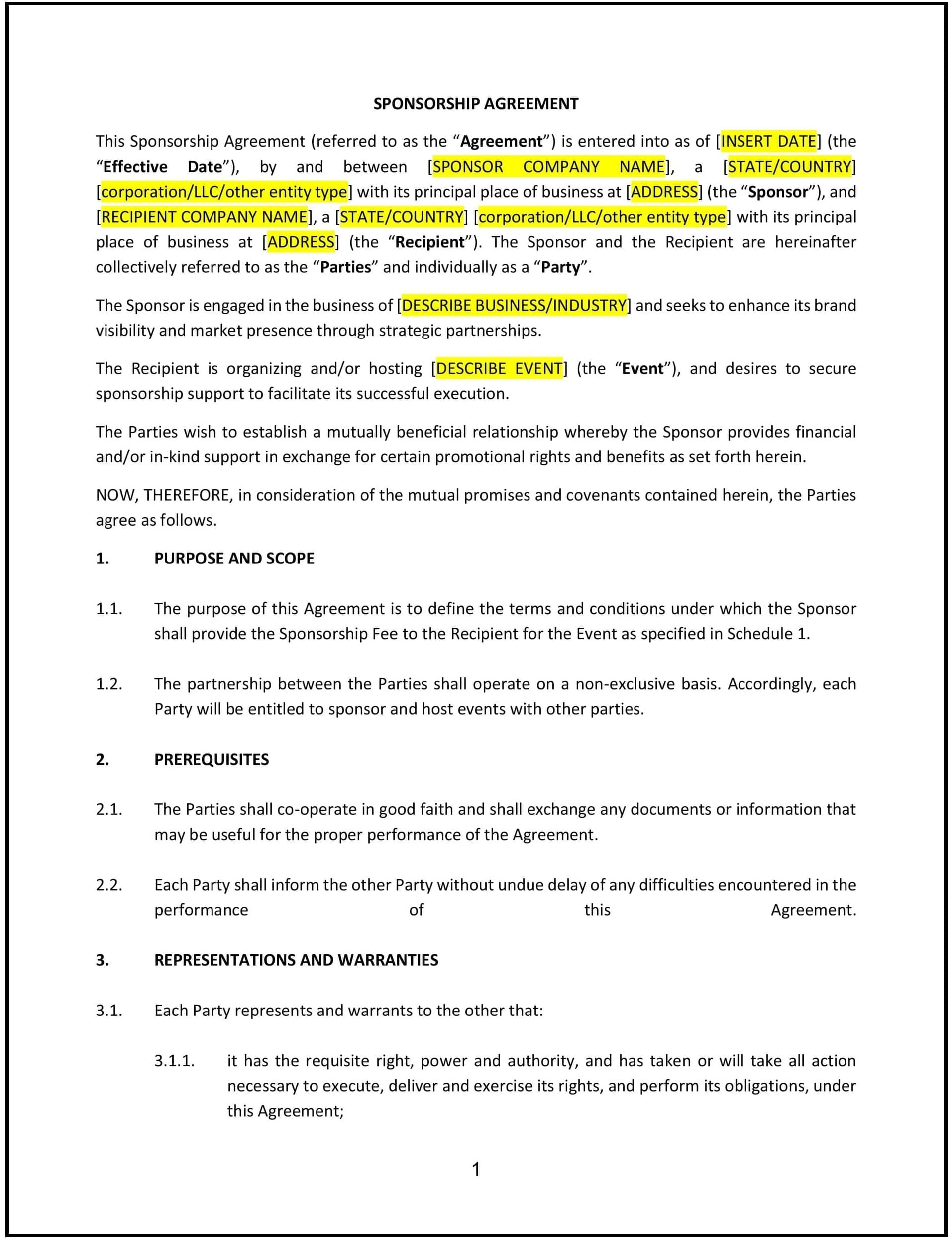 Sponsorship-Agreement--Minnesota--1-1