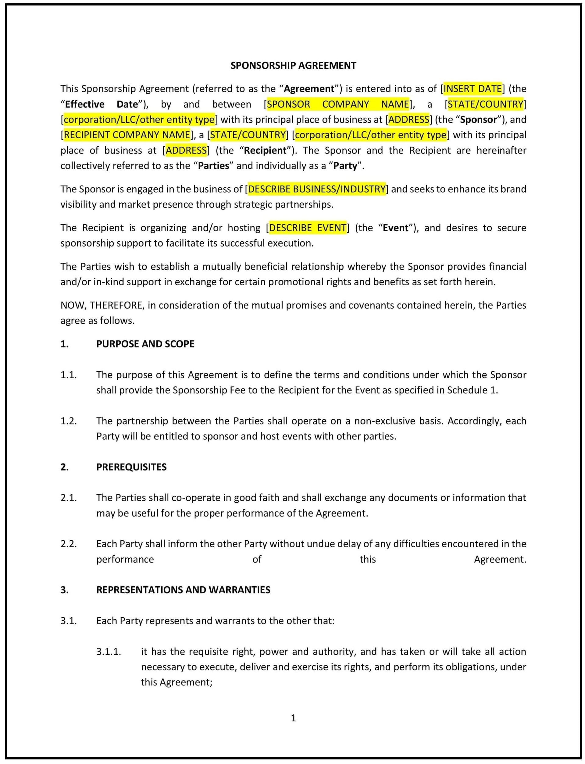 Sponsorship-Agreement--Ohio--1-1