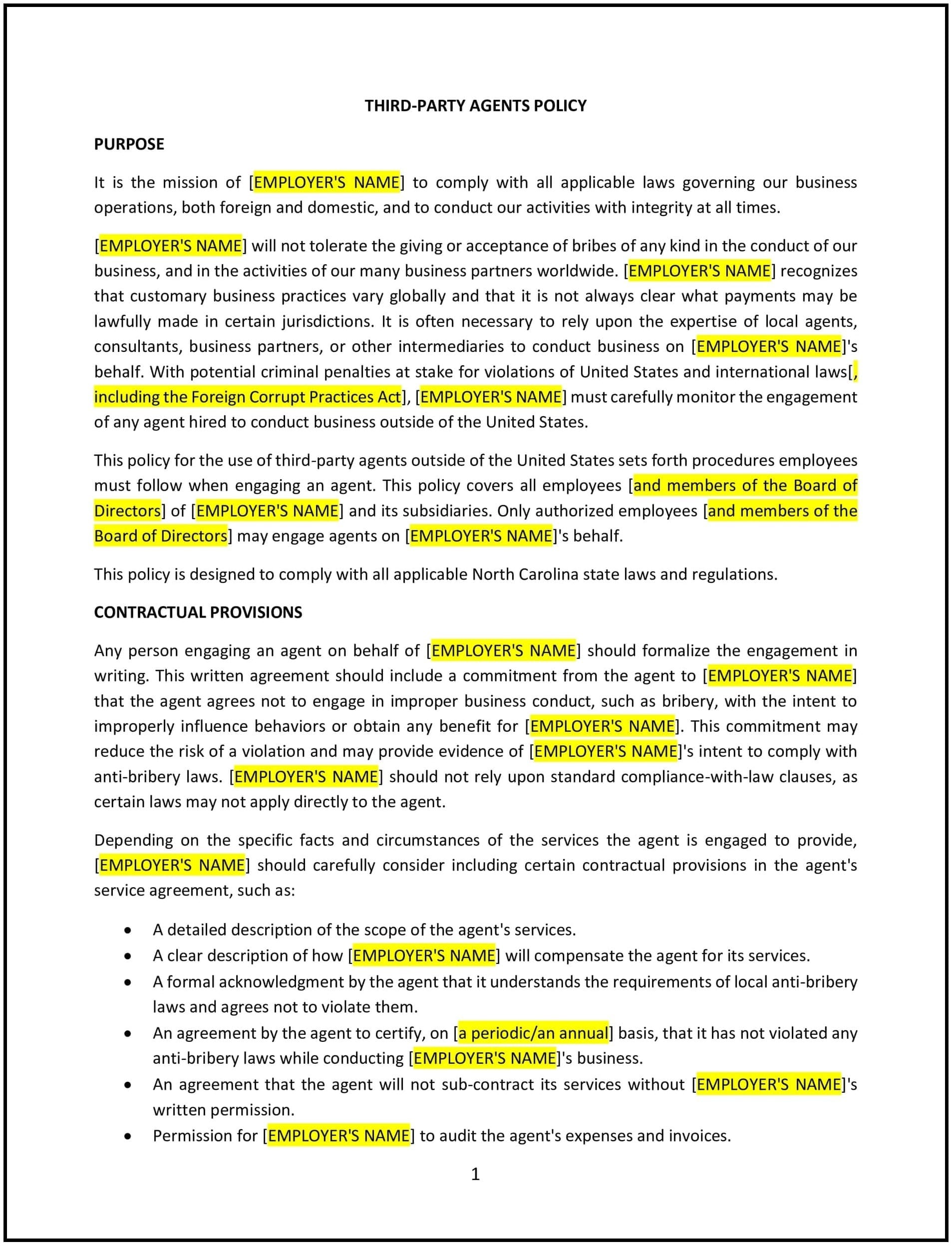 Third-Party-Agents-Policy--North-Carolina--1-1