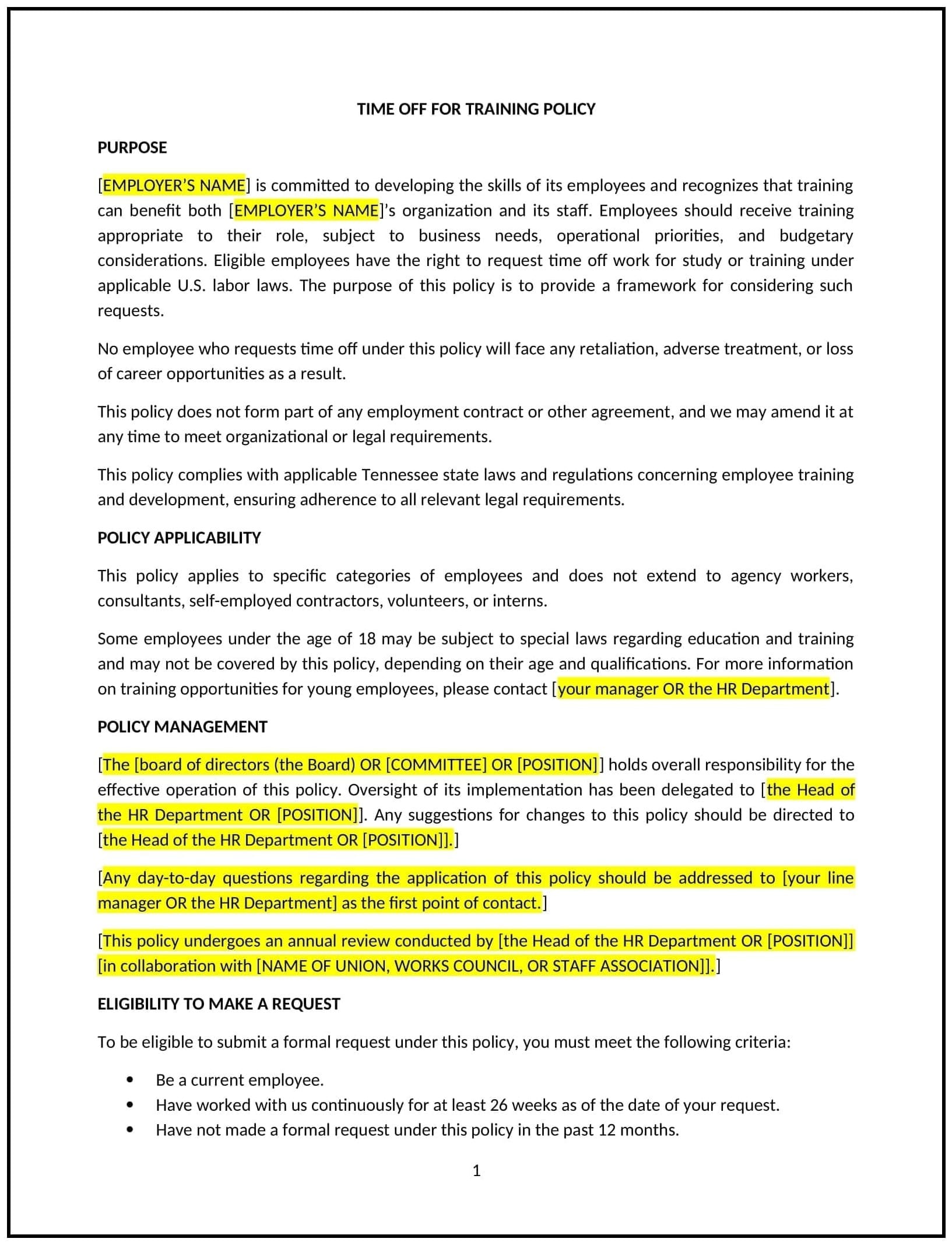 Time-Off-for-Training-Policy--Tennessee--1-1-1