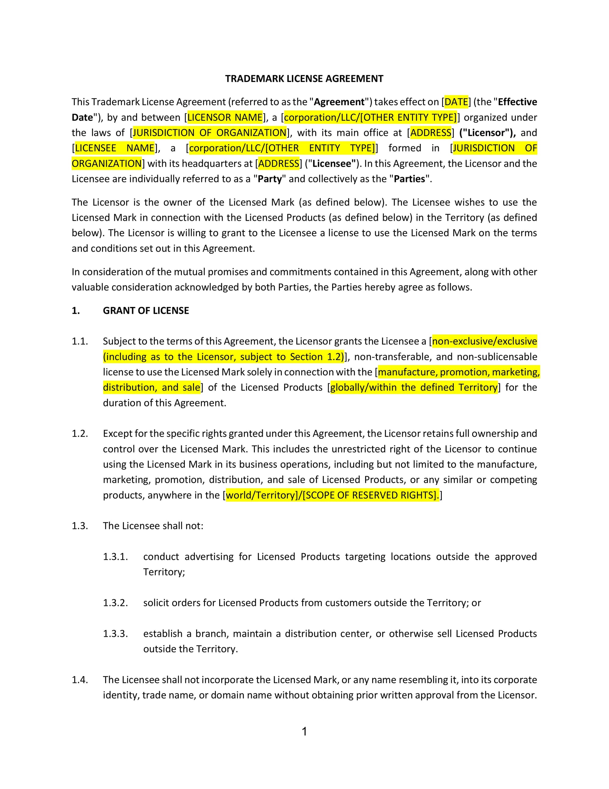 Trademark-License-Agreement--Arkansas---Pro-Licensor-