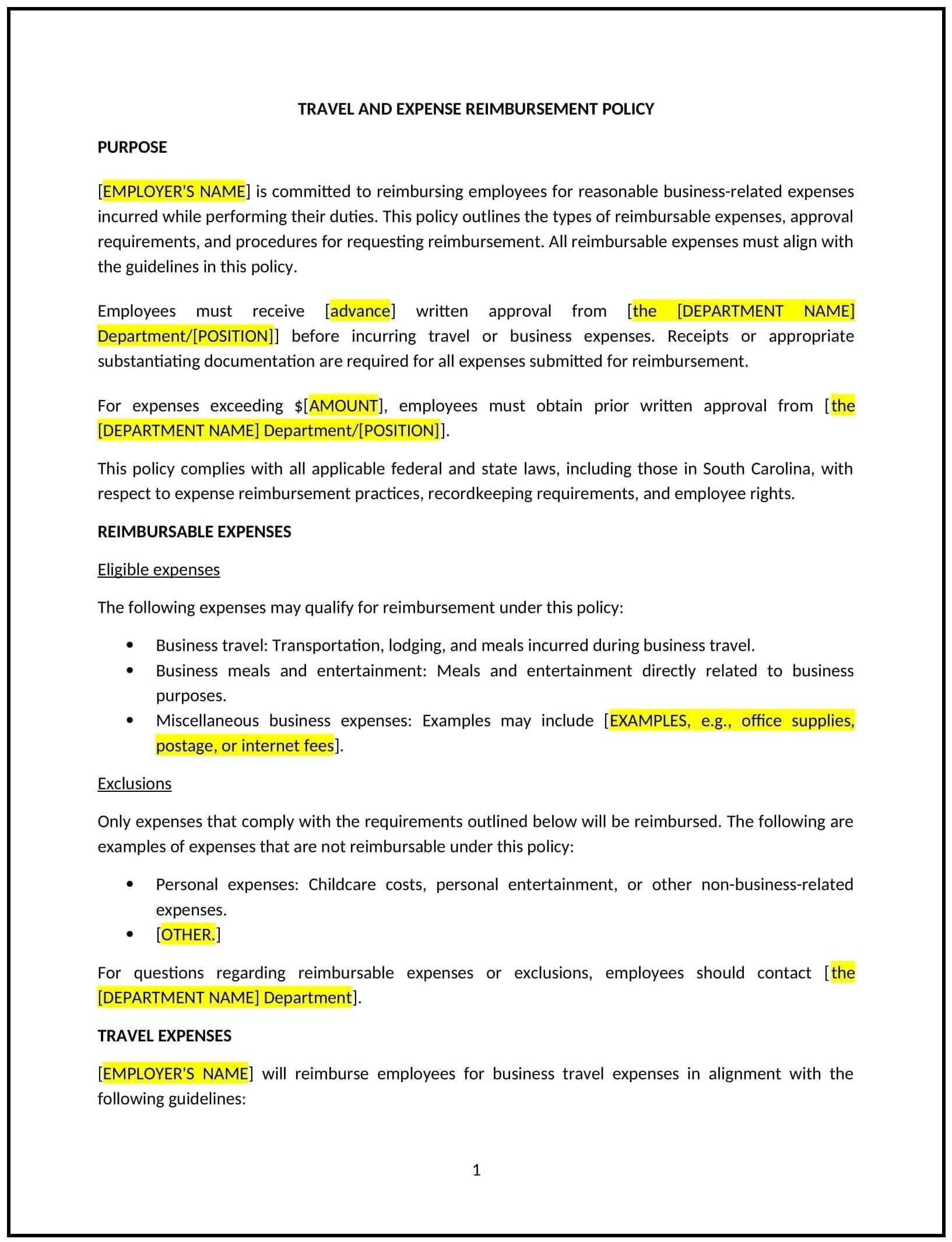 Travel-and-Expense-Reimbursement-Policy--South-Carolina--01-1-1