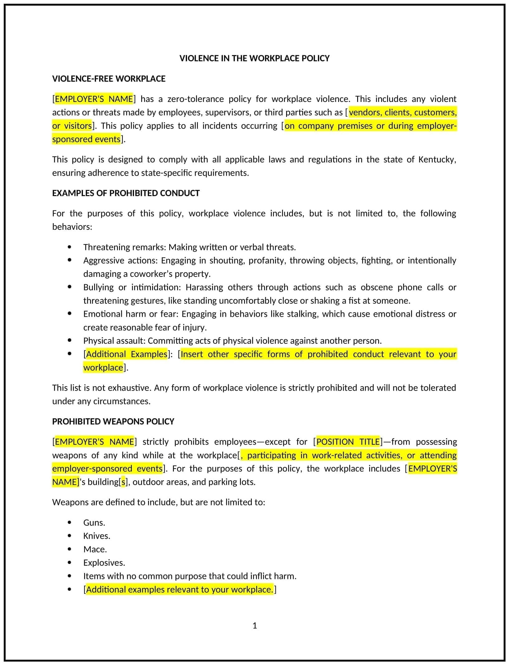 Violence-in-the-Workplace-Policy--Kentucky--1-1-1