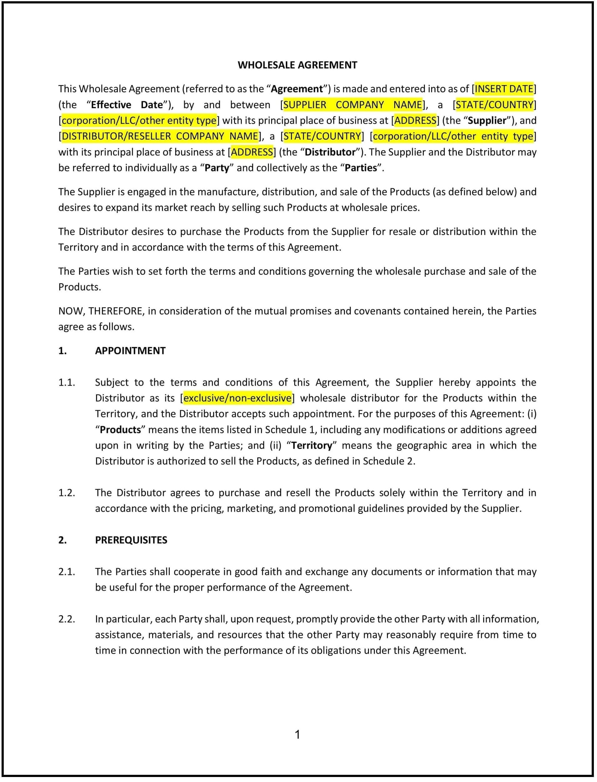 Wholesale-Agreement--Colorado--1-1-1