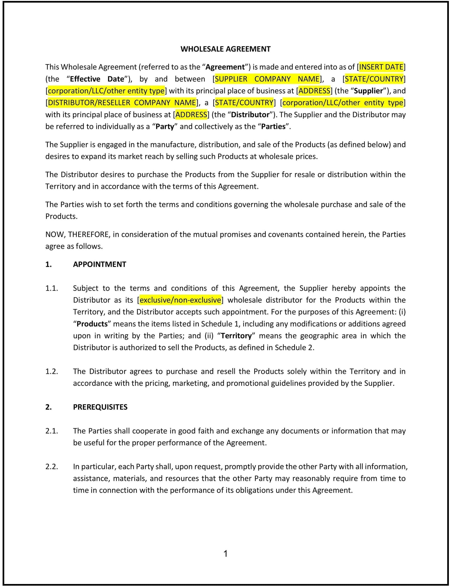 Wholesale-Agreement--Mississippi--1-1