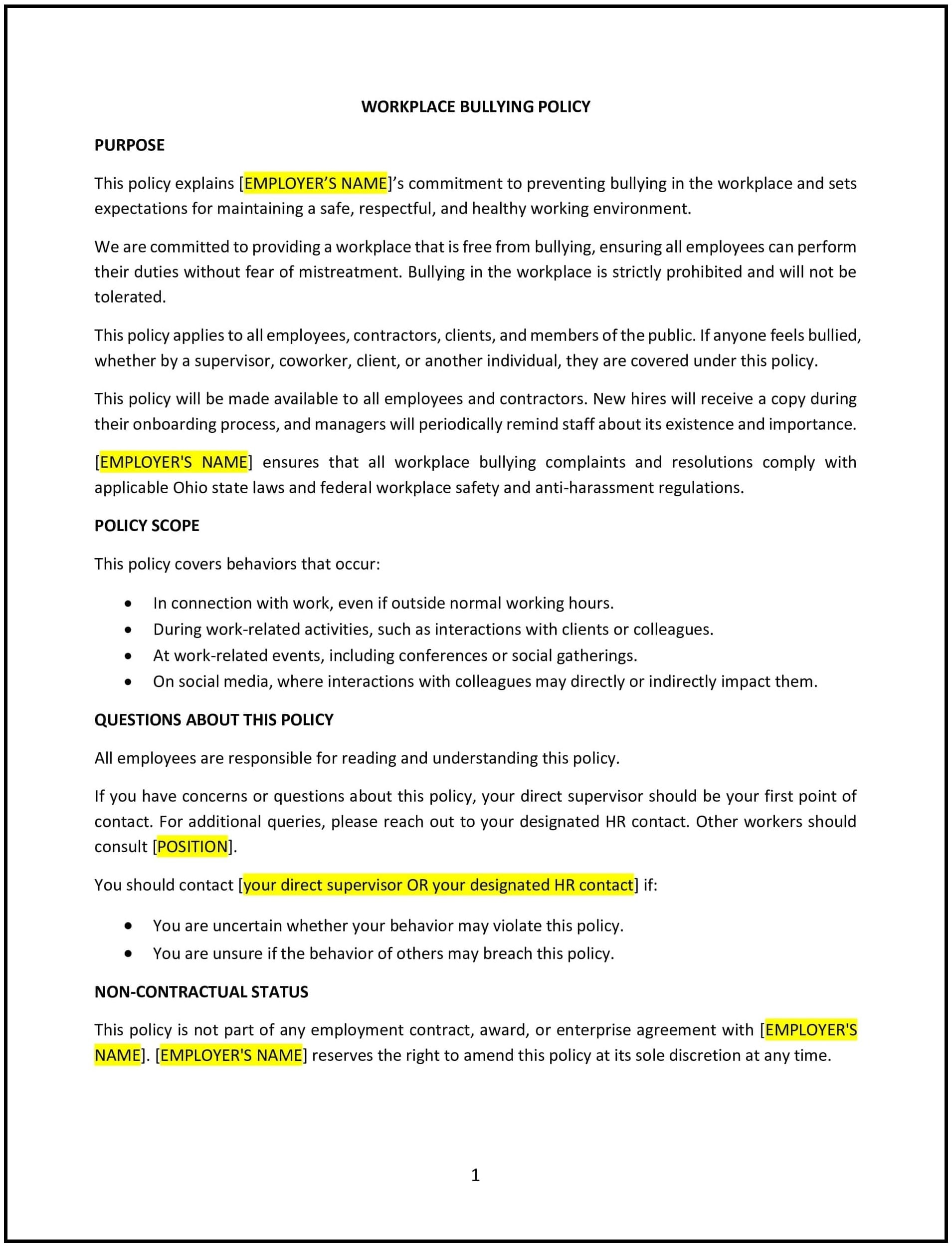Workplace-Bullying-Policy--Ohio--1-1