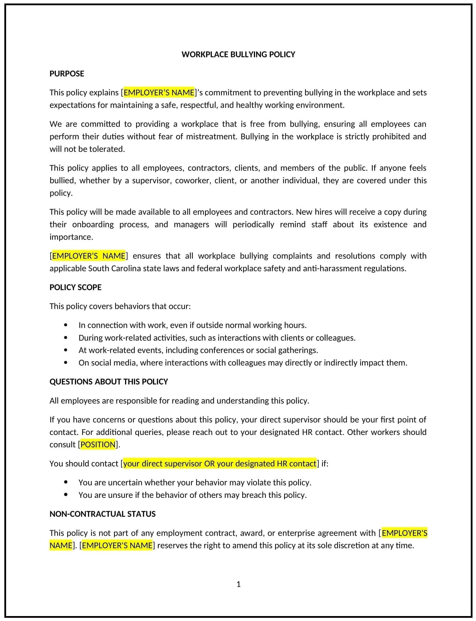 Workplace-Bullying-Policy--South-Carolina--1-1-1