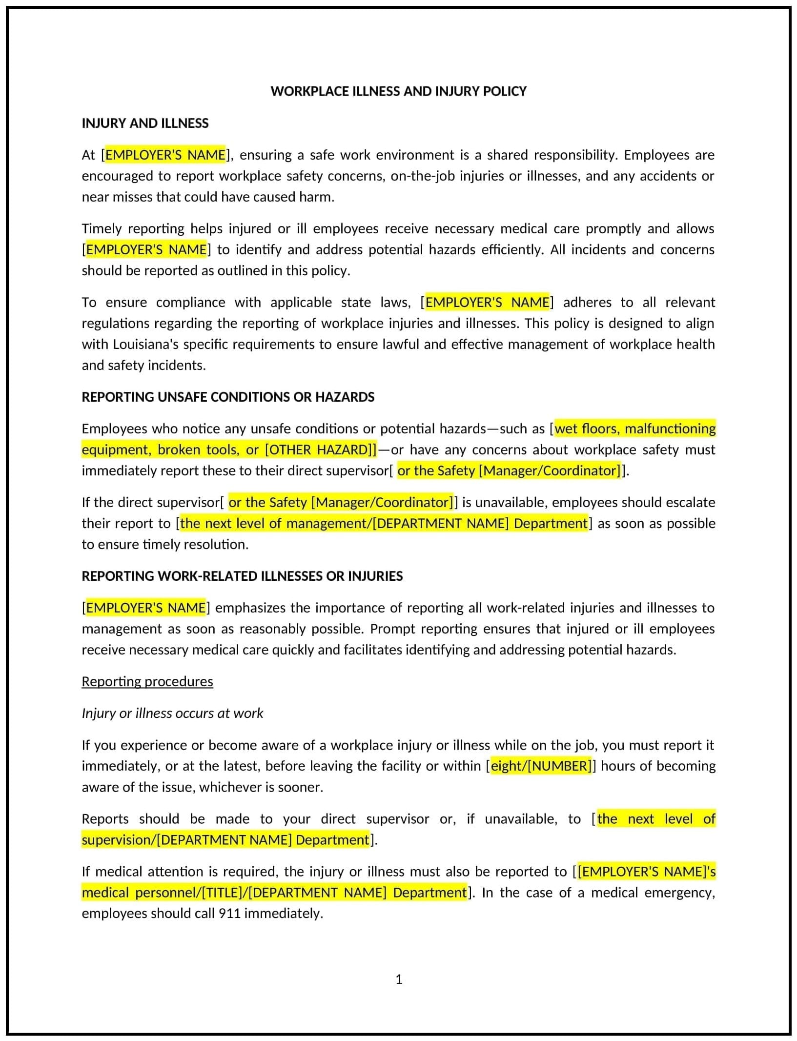 Workplace-Illness-and-Injury-Policy--Louisiana--1-1-1