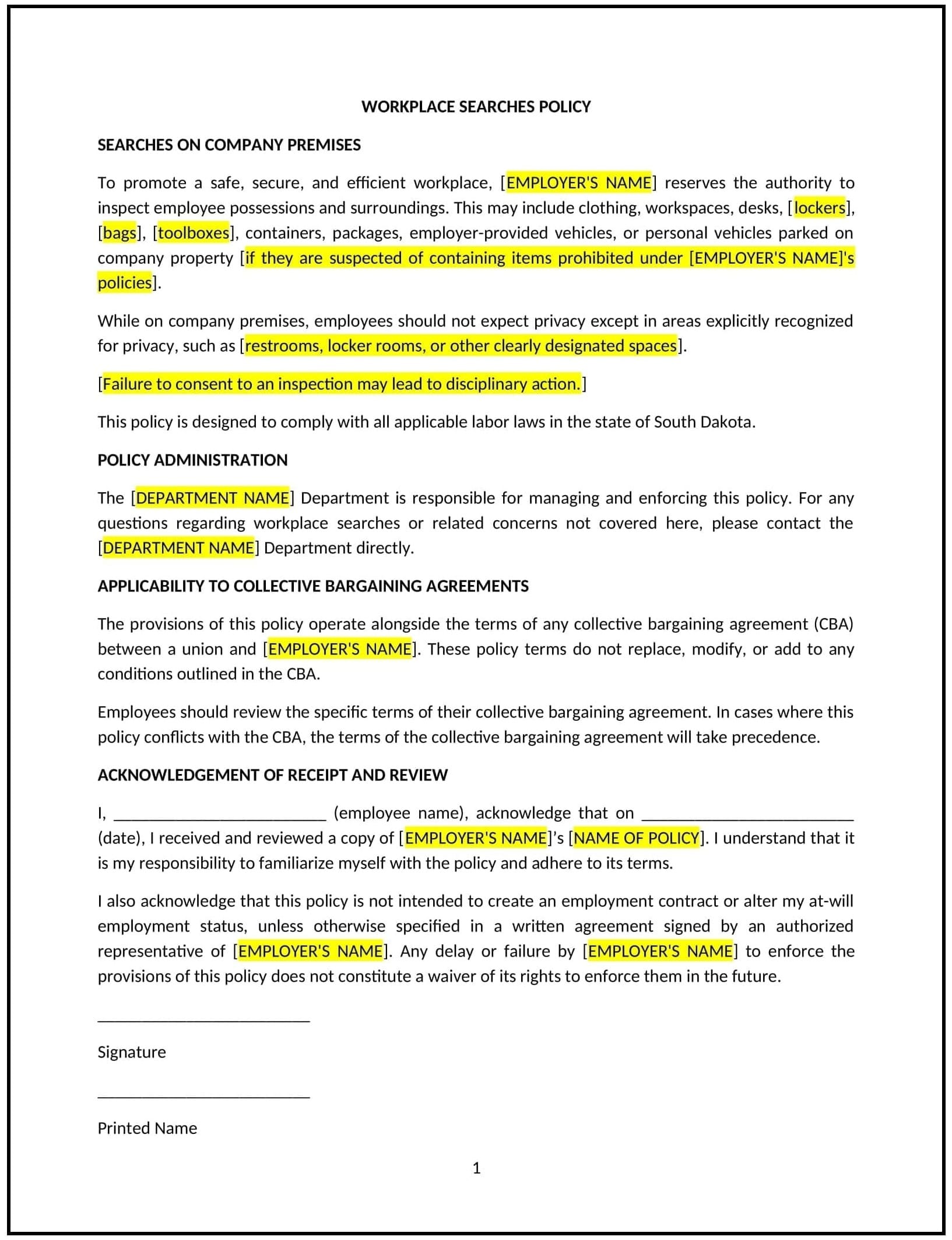 Workplace-Searches-Policy--South-Dakota--1-1-1