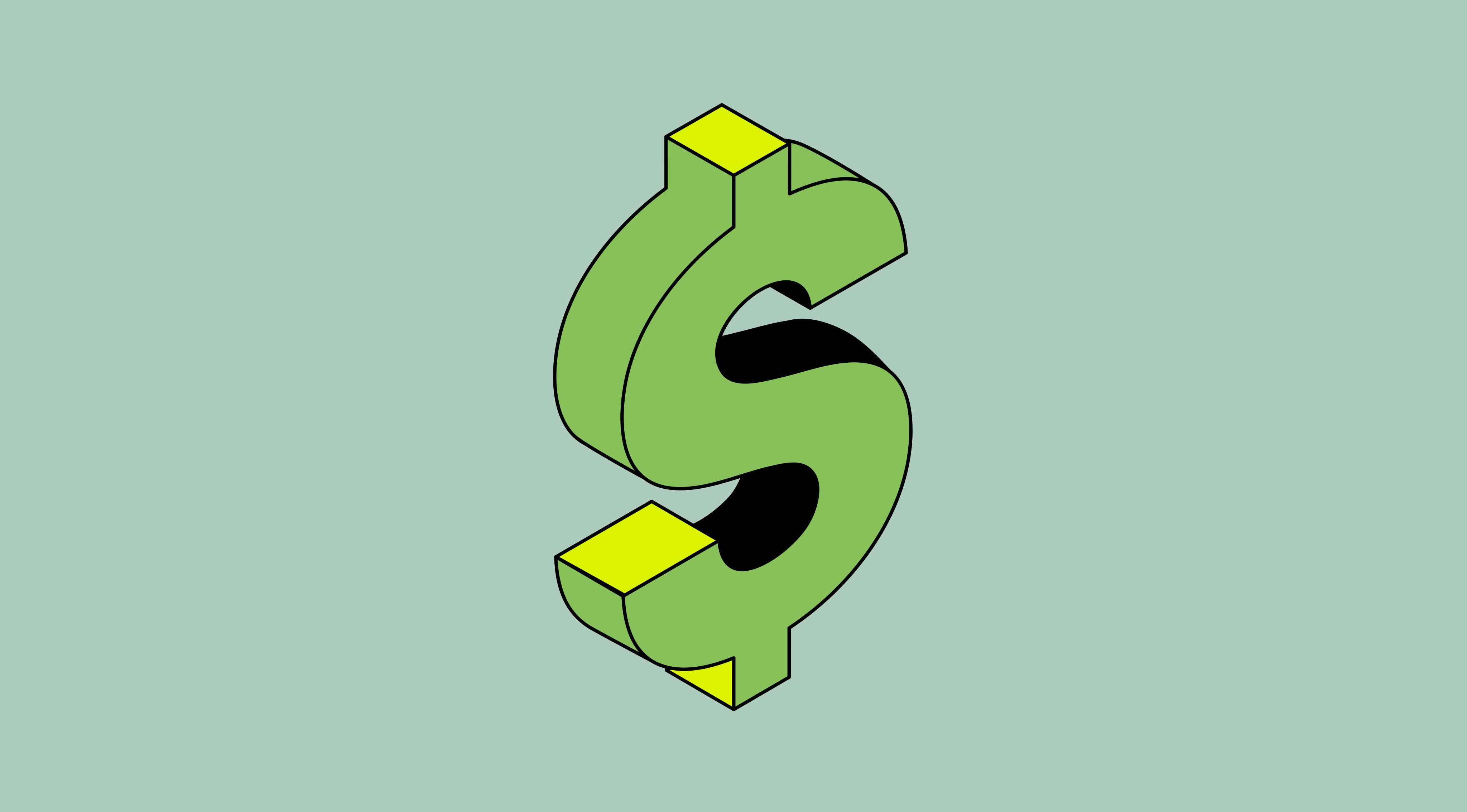 An isometric dollar sign